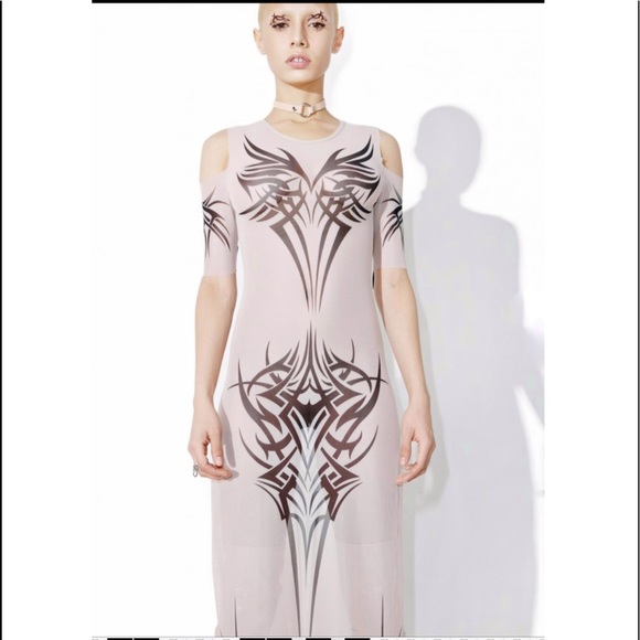 Dolls kill ,Current Mood ,PhenomenonTattoo stretching mesh dress / tunic - Picture 2 of 9